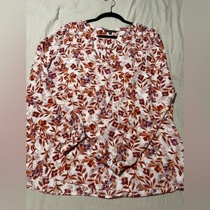 Adrianna Papell Floral Blouse - Red and Purple
